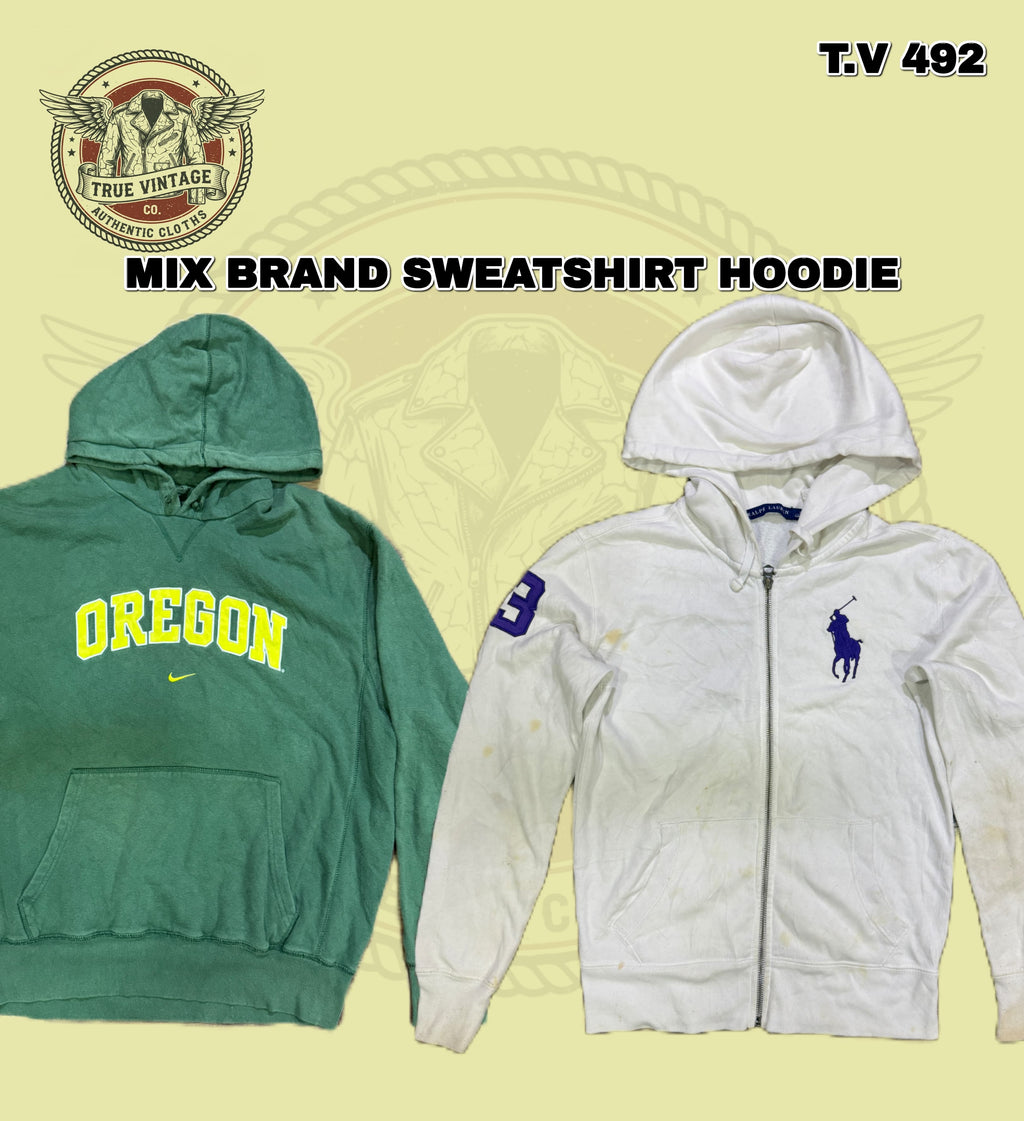 Mixed Brand Hoodie & Sweatshirt Bundle (6 PCS) – Nike, Polo Ralph Lauren, NFL, The North Face (Grade A/B/C)