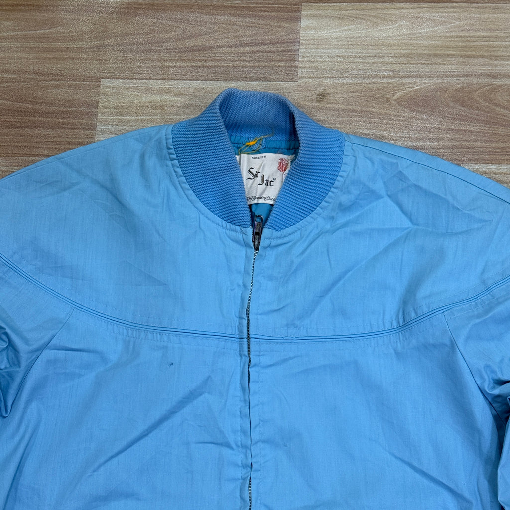 Vintage St. Jacques Baby Blue Full-Zip Bomber Jacket