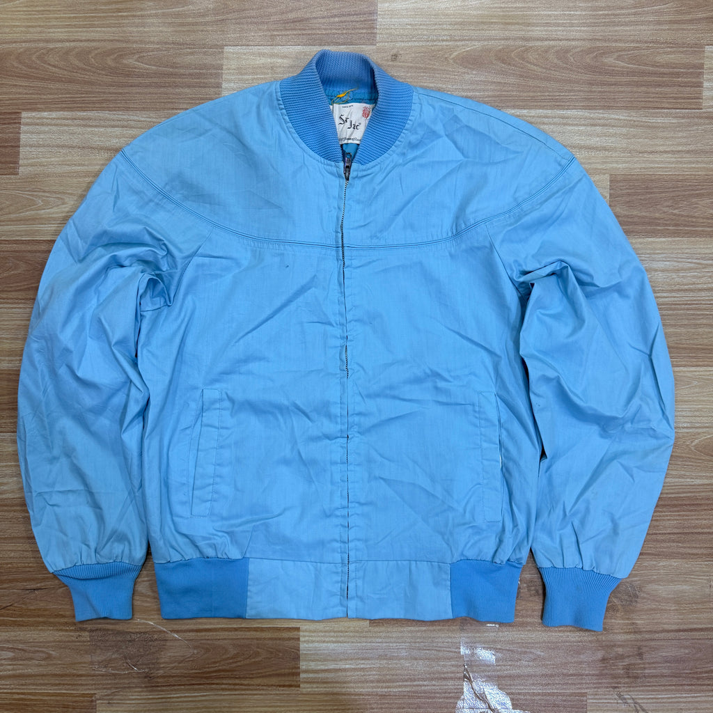 Vintage St. Jacques Baby Blue Full-Zip Bomber Jacket